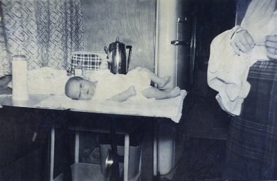 This was taken in the trailer my parents lived in, when I was born. Again, this is one of the first pictures I have, taken of me.