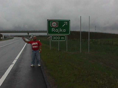 Here I am, hitching a ride in Rajka Hungary. Can you believe it, nobody there had even ever heard of Husker Football. I couldn't stay.