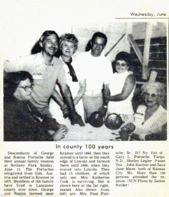 Printed in the Lincoln Journal May of 1975