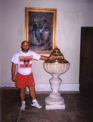 This is a shot of me, standing next to the Baptismal font located in the Kirche in Gols. This font was used to Baptize my 2nd, 3rd, 4th, 5th & 6th great maternal grandparents. Standing there, amongst the ghosts of my own, was nothing short of awesome.