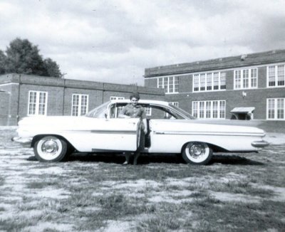 Another shot of my mother with my father's new car.