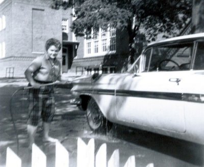 Knowing my mother as I do, I can all but guarantee that this was both the very first ... and the very last time, she ever washed a car. Remember, at the time she was still just the girlfriend. Later on she became much more demanding, and far less accommodating; to my father, or anyone else for that matter.