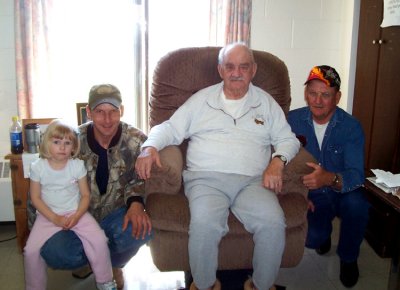 This is a nice shot. From left to right we see, Madison Alena Piar, her uncle, Harold Everett Robinson III, his grandfather, Harold Everette Robinson & his son, Harold Everett Robinson II. This shot was taken on Memorial Day, 2008 & donated for our use here by Amy Lynn [Robinson] Piar. Thank you Amy.