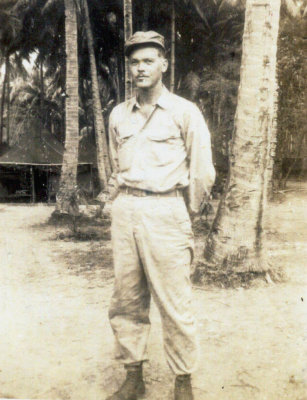 Shown above is Sergeant V.F. Merrill, while serving on Cabu Island, Phillipines during World War II.