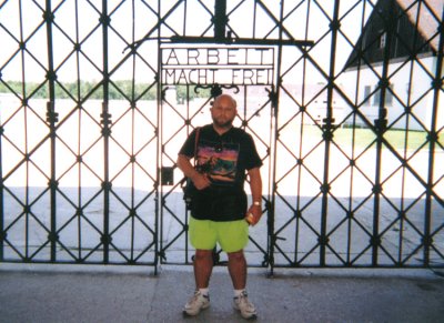 Made famous by the Deustche SS (Schutzstaffel, or Protective Squad) It simply means, freedom through work. This phrase was on many front gates of concentration camps. This one is guarding the entrance to, Dachau.