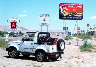 At the end of the summer, I drove this little car fully loaded back home to Kansas City. Here's a tip, don't do that. I had this little Samurai so loaded down, I crossed the rockies in 2nd gear. Motorhomes towing boats were passing & honking at me.