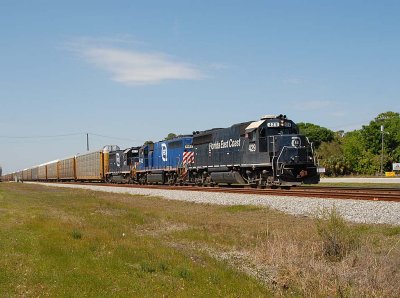 Autorack train on the FEC