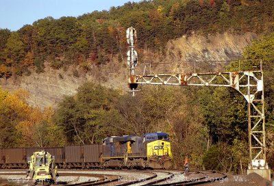 Empty hopper train at Clifton Forge Va.