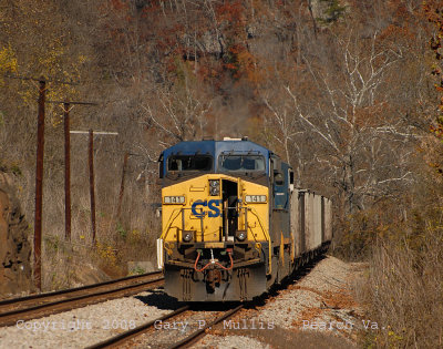 An eastbound coal train sits in the siding at Pearch just west of Lynchburg Va.