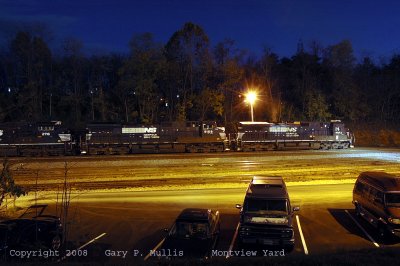 A night shot of O54 at Montview yard.