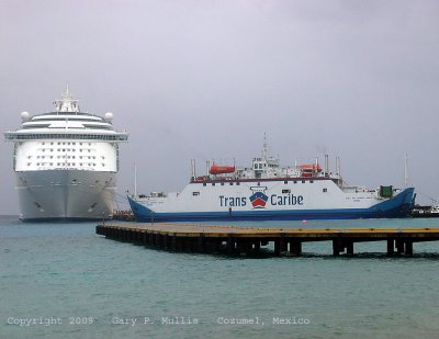 Two ships at Cozumel Mexico
