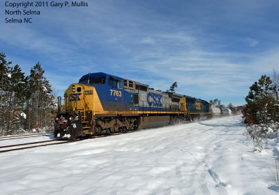 Almost a foot of snow on the ground for this southbound to run through.jpg