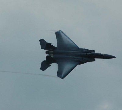 Close up view of fighter jet