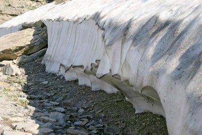 Dirty snow along the road