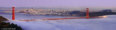 Golden Gate Bridge Twilight Panorama