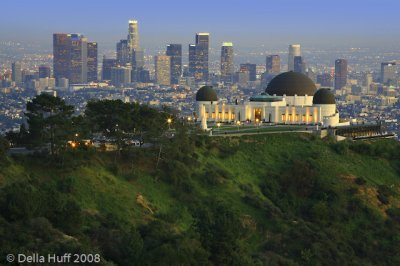 Griffith Observatory and Los Angeles Skyline in Evening
