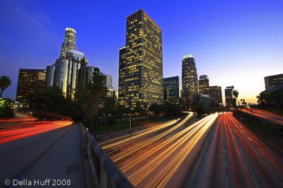Downtown Los Angeles: Harbor Freeway and Taillights