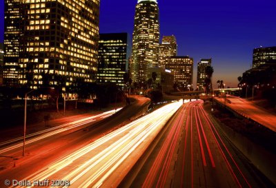 Downtown Los Angeles: Harbor Freeway and Taillights III