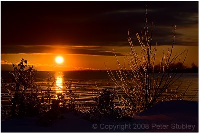 Sunset after ice storm.