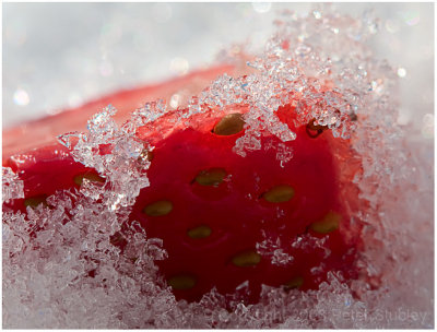 Frozen strawberry.