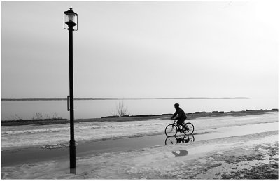 Bikes and puddles.