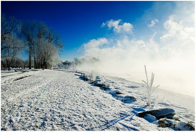 Mist rising.