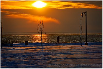 Sunset skier.