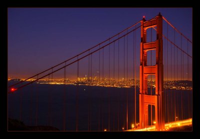 Golden Gate at night