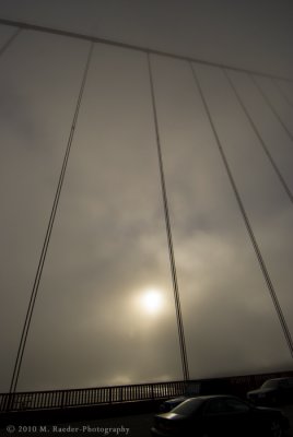 Foggy sun over Golden Gate