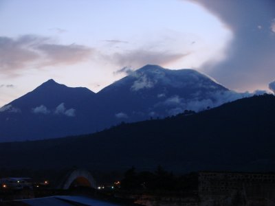 Two of Antigua's Volcanoes in the Evening.jpg