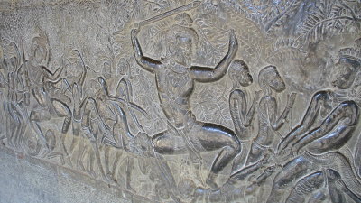 Visitors used to be allowed to touch the carvings, leaving parts of the bas-reliefs stained dark.