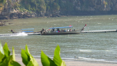 At low tide, sometimes the boats were grounded (despite revving of engines and the best efforts of the staff.)