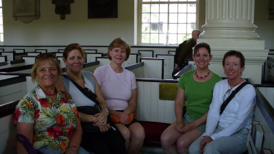 We sat in George Washington's pew at Christ Church.  (Betsy Ross' seat was behind the pillar in back.)