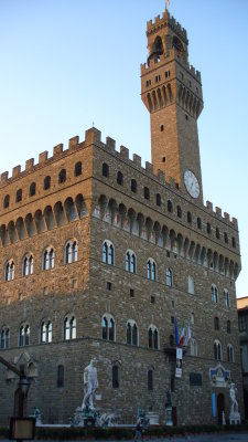 The Palazzo Vecchio -- Notice the copy of David at lower right.  That's where the original used to stand.