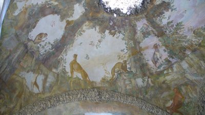 Frescoes on the domed ceiling.