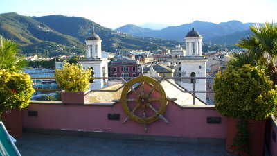 After torrential downpours the night before, a beautiful morning from the hotel's rooftop terrace.