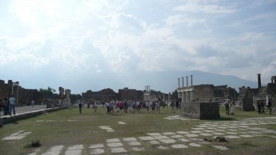 Looking back on the Forum from the Temple of Jupiter.
