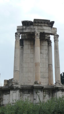 The Temple of Vesta, where the vestal virgins tended the eternal flame.