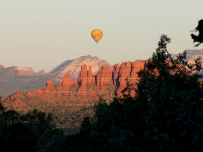Hot air baloon at sunrise
