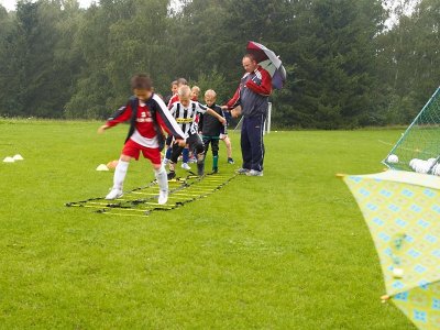 Football in rain