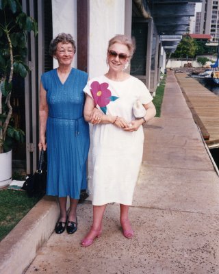 Marge Hart with Rosemary Carnell Hawaii circa 1985