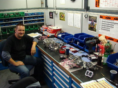 Carburetor Tuning Work Area - KTM Factory Austria (JDJetting kit on bench)