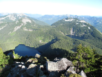 Mt Defiance Summit view down to Lakes