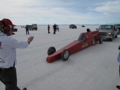 Bonneville Salt Flats - Holding for the Signal to Go, When the Course is Clear