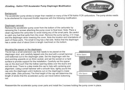 Accelerator Pump Diaphragm Spacer in Jet Kit JDK015, JDK013, and JDK002