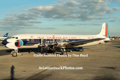 2008 - the Historical Flight Foundation's restored Eastern Air Lines DC-7B N836D aviation aircraft stock photo #1467