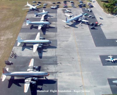 2008 - aerial view of the Historical Flight Foundations Open House at Opa-locka Executive Airport