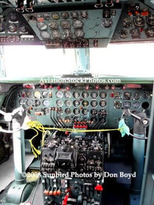 2008 - the cockpit of the Historical Flight Foundation's restored DC-7B N836D stock photo #10024