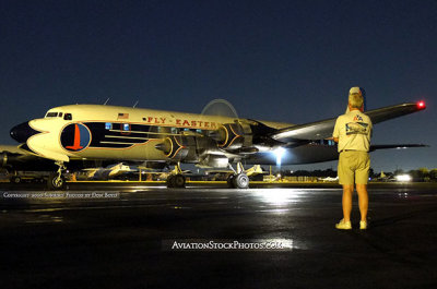 2010 - Roger Jarman of the Historical Flight Foundation watching nighttime engine run up by N836D