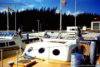 1963 - Coast Guard Presidential Security Detachment 40-ft chase boats at the new concrete docks at USCG Station Lake Worth Inlet